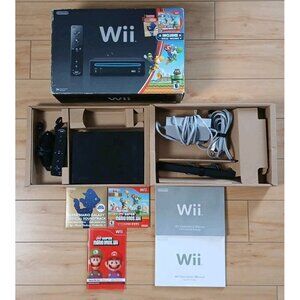 Nintendo Wii Holiday Bundle Super Mario Bro Console - Complete CIB - Tested